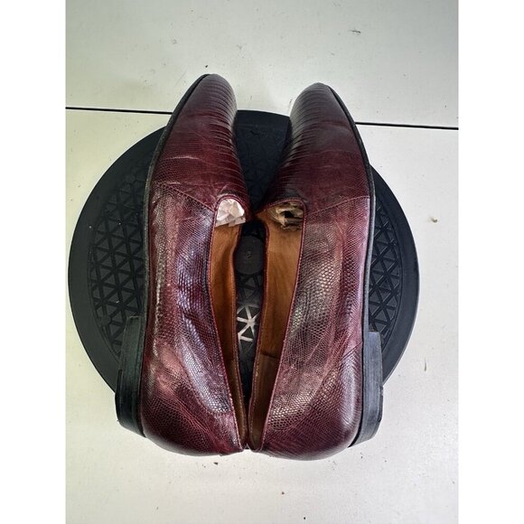 Fratelli Rossetti Men's Burgundy Lizard Skin Tassel Loafer Size 9 Slip On - Picture 5 of 9